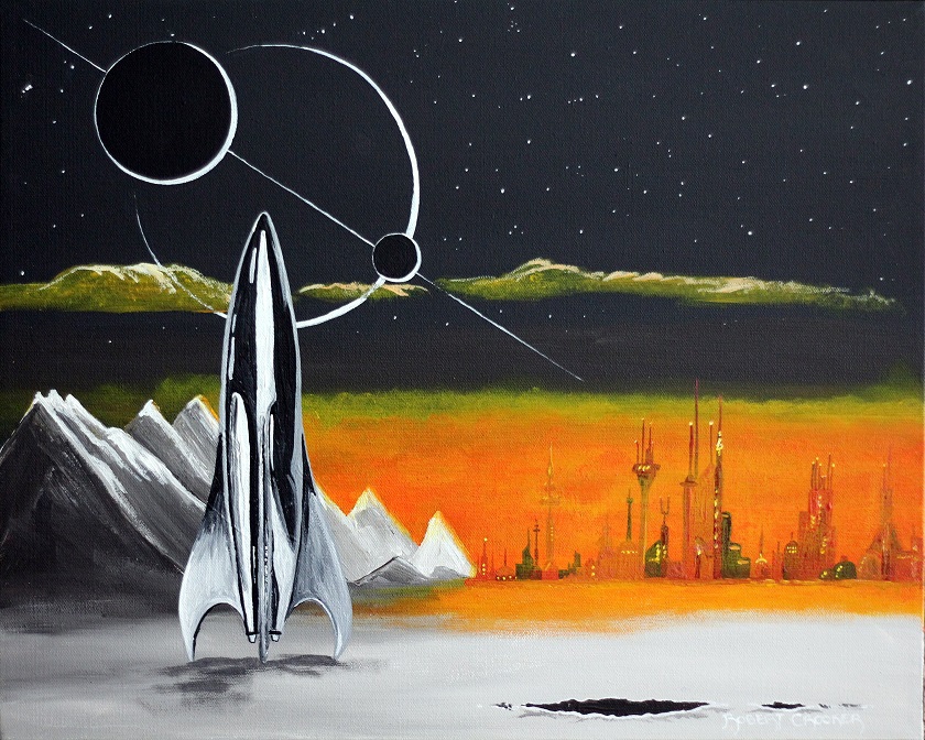 Bonestell Moon Base by ROBERT CROOKER ART