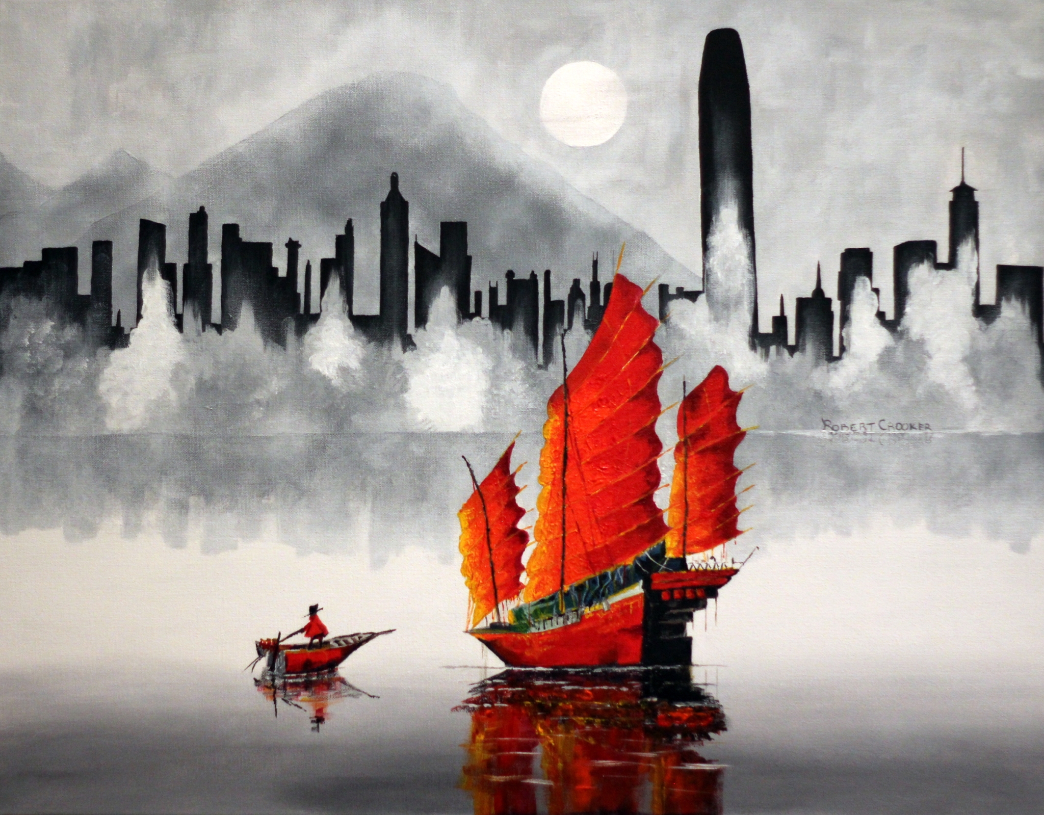 Junk, Hong Kong by ROBERT CROOKER ART