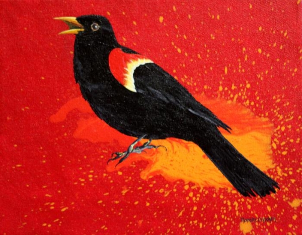 Red and Black on Red and Orange by ROBERT CROOKER ART