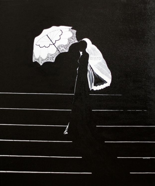 Parasol, Bride and a Veil by ROBERT CROOKER ART
